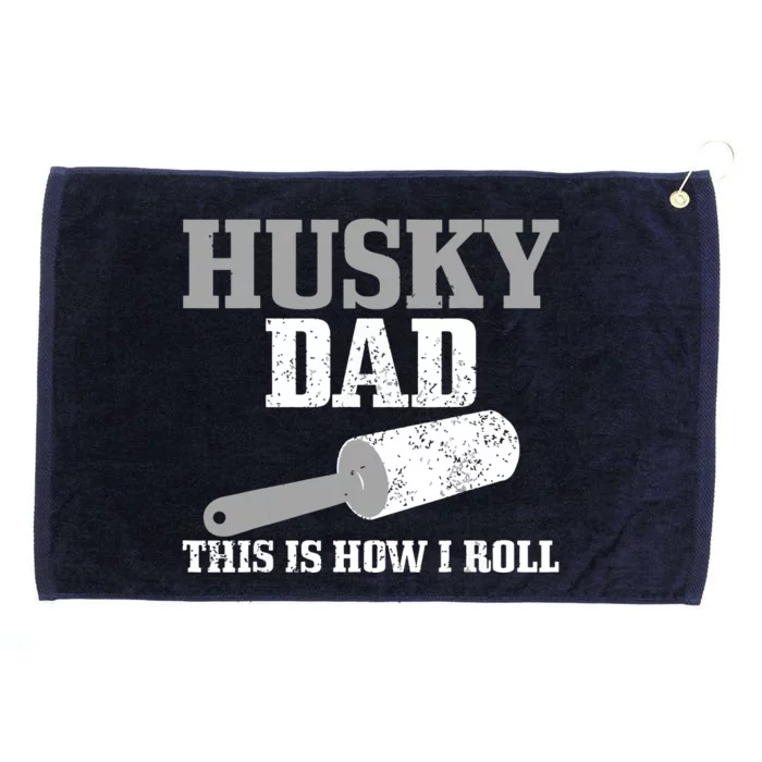 Husky Dad Dog Hair Funny Siberian Husky Grommeted Golf Towel