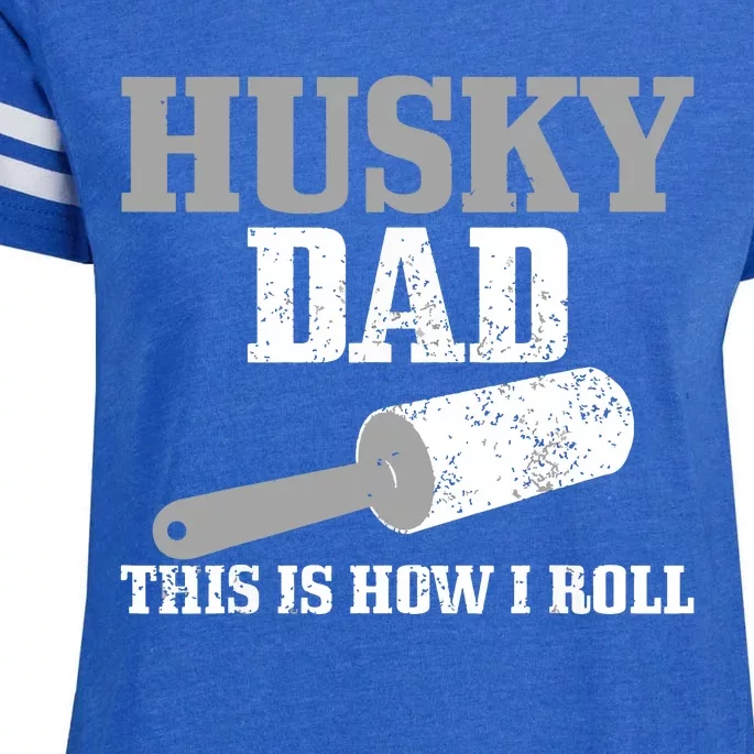 Husky Dad Dog Hair Funny Siberian Husky Enza Ladies Jersey Football T-Shirt