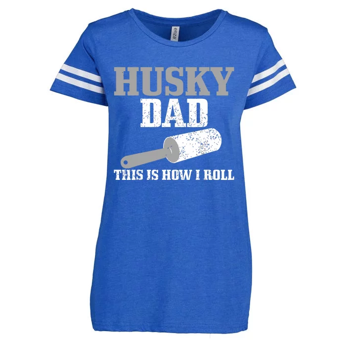 Husky Dad Dog Hair Funny Siberian Husky Enza Ladies Jersey Football T-Shirt