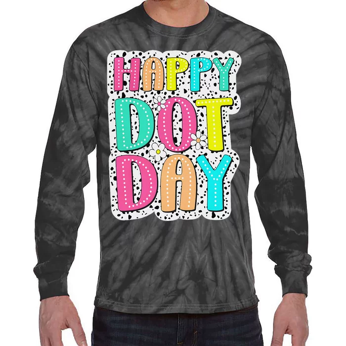 Happy Dot Day Colorful Polka Dot Dalmatian Gift Tie-Dye Long Sleeve Shirt