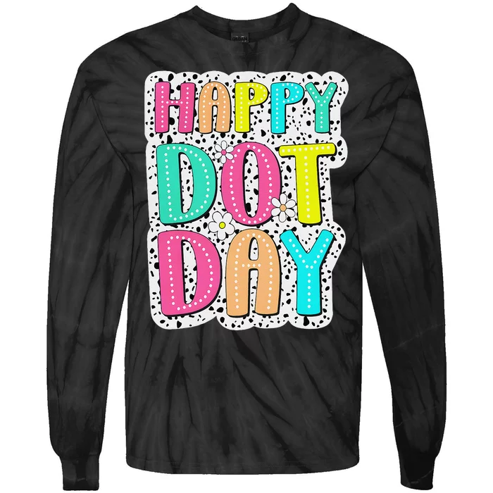 Happy Dot Day Colorful Polka Dot Dalmatian Gift Tie-Dye Long Sleeve Shirt