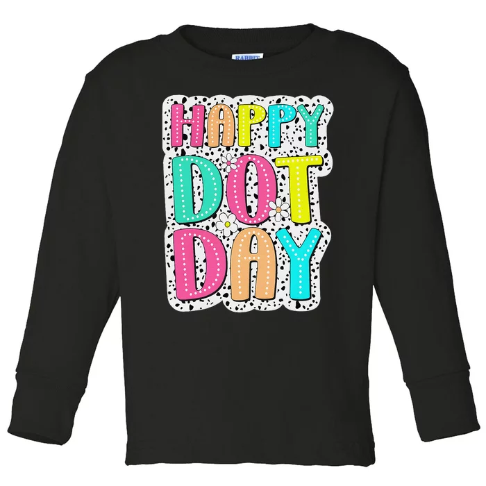 Happy Dot Day Colorful Polka Dot Dalmatian Gift Toddler Long Sleeve Shirt