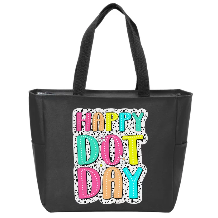 Happy Dot Day Colorful Polka Dot Dalmatian Gift Zip Tote Bag