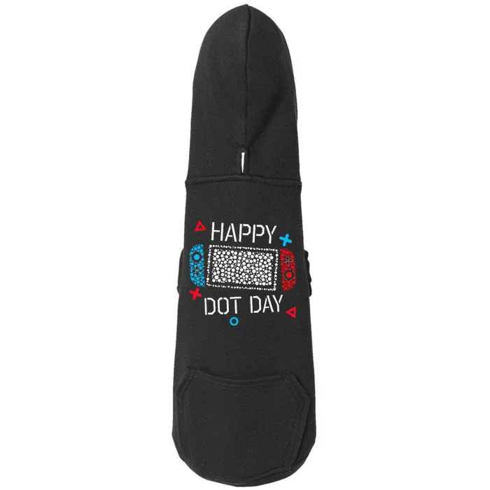 Happy Dot Day Gamers Boy Game Controller Polka Dot Gift Doggie 3-End Fleece Hoodie