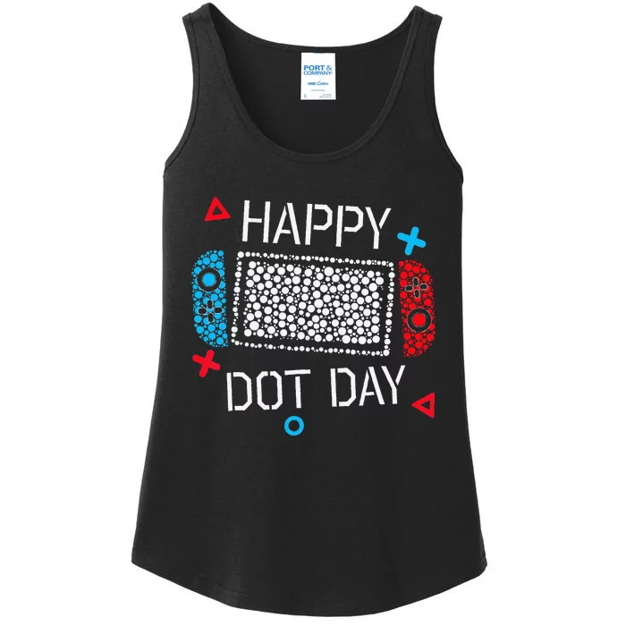 Happy Dot Day Gamers Boy Game Controller Polka Dot Gift Ladies Essential Tank