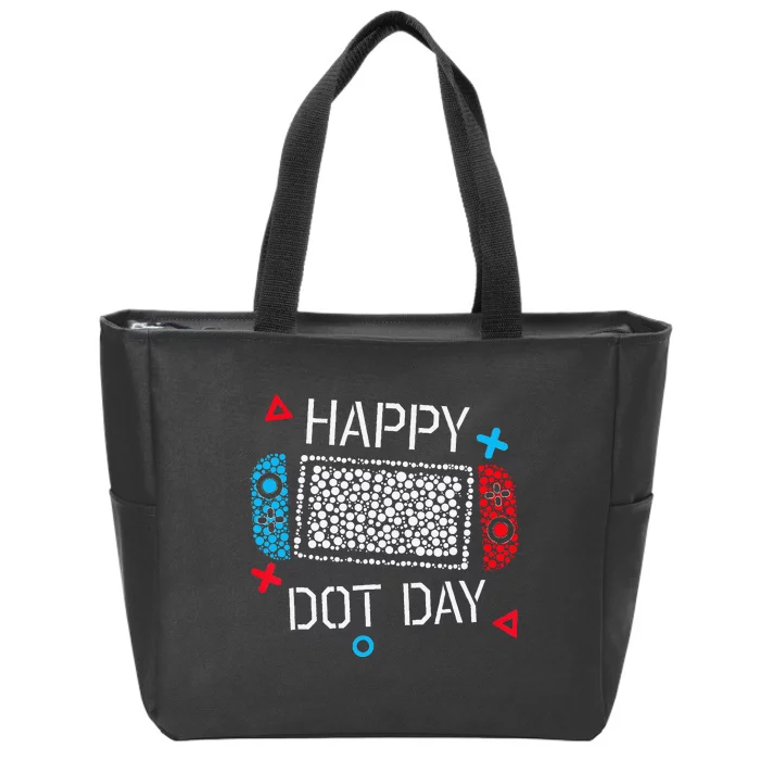 Happy Dot Day Gamers Boy Game Controller Polka Dot Gift Zip Tote Bag