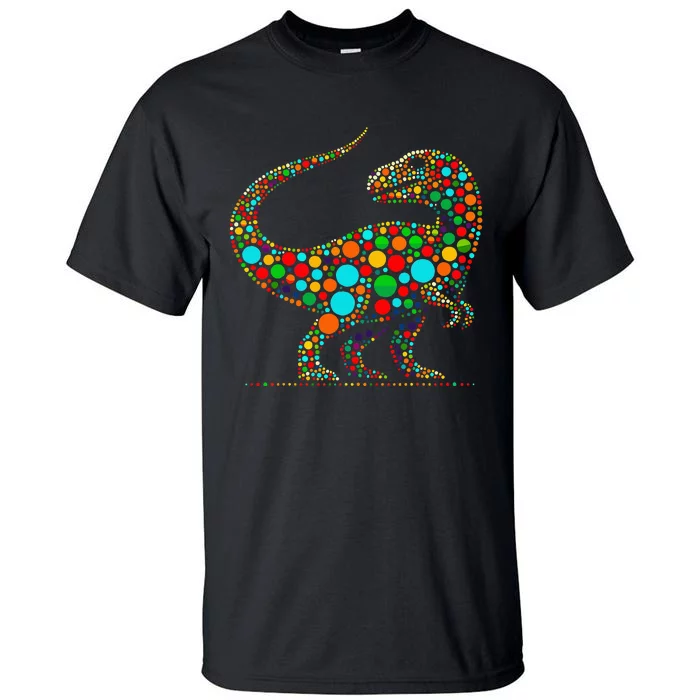 Happy Dot Day Colorful Polka Dot Dinosaur Tall T-Shirt