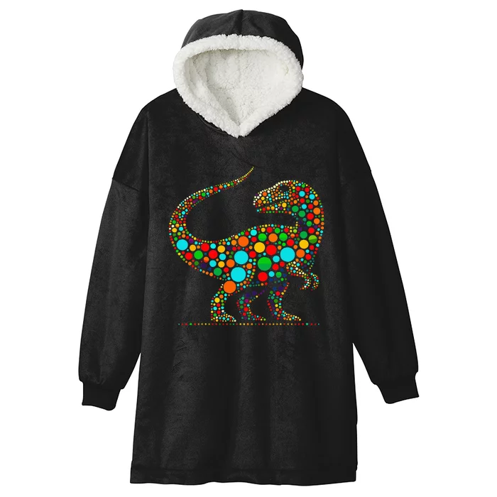 Happy Dot Day Colorful Polka Dot Dinosaur Hooded Wearable Blanket