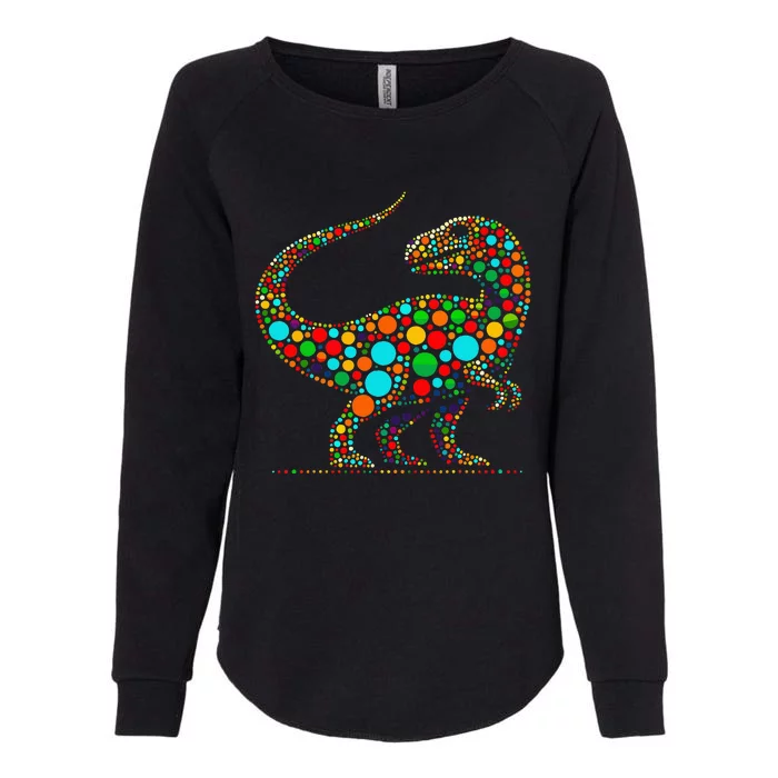 Happy Dot Day Colorful Polka Dot Dinosaur Womens California Wash Sweatshirt