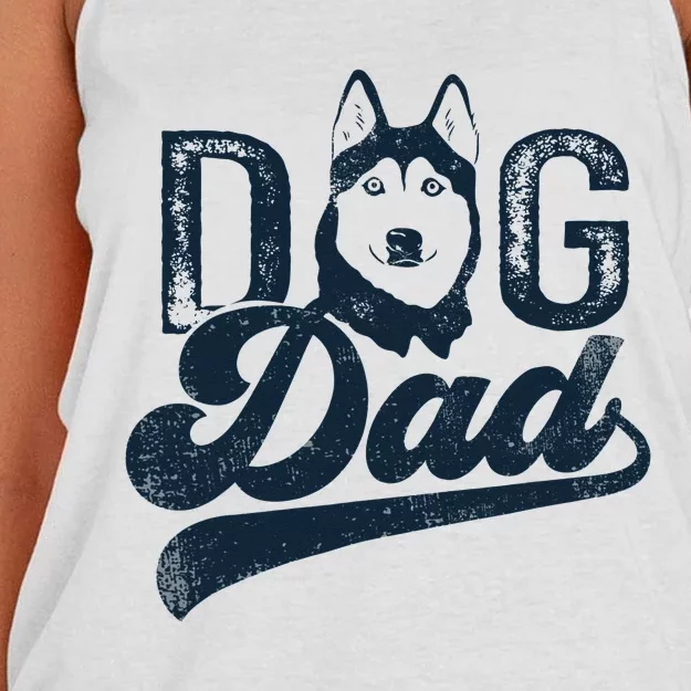 Husky Dog Dad Siberian Husky Women's Knotted Racerback Tank