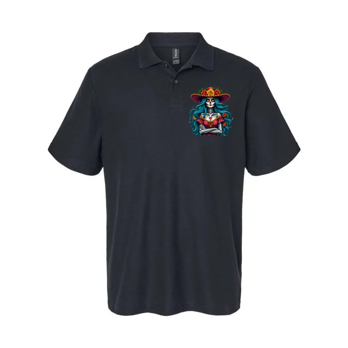 Halloween Dia De Los Muertos Softstyle Adult Sport Polo