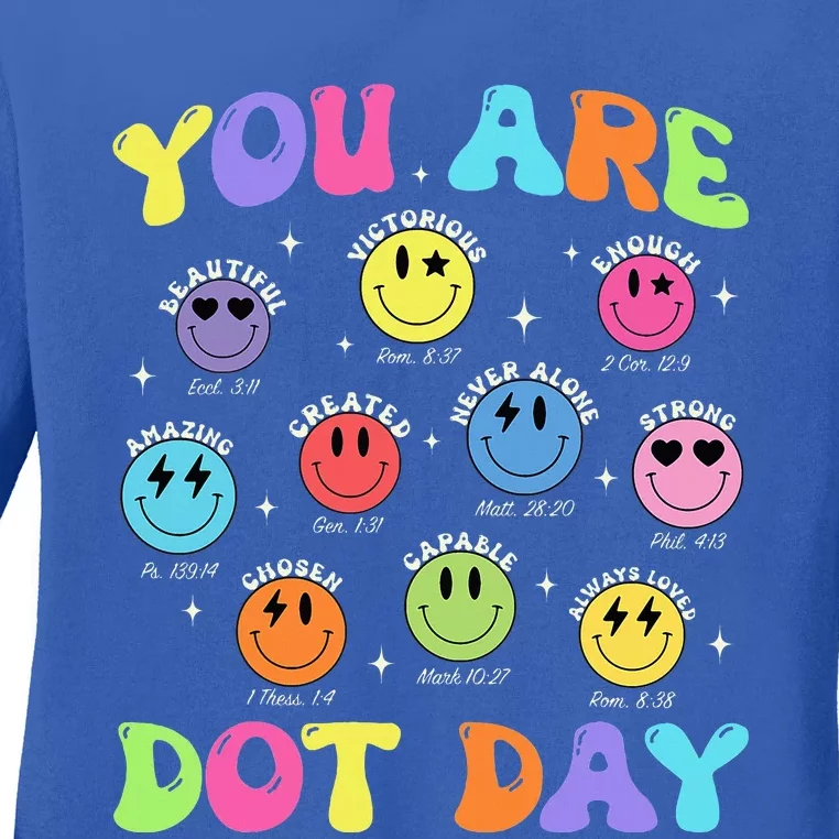 Happy Dot Day Ladies Long Sleeve Shirt