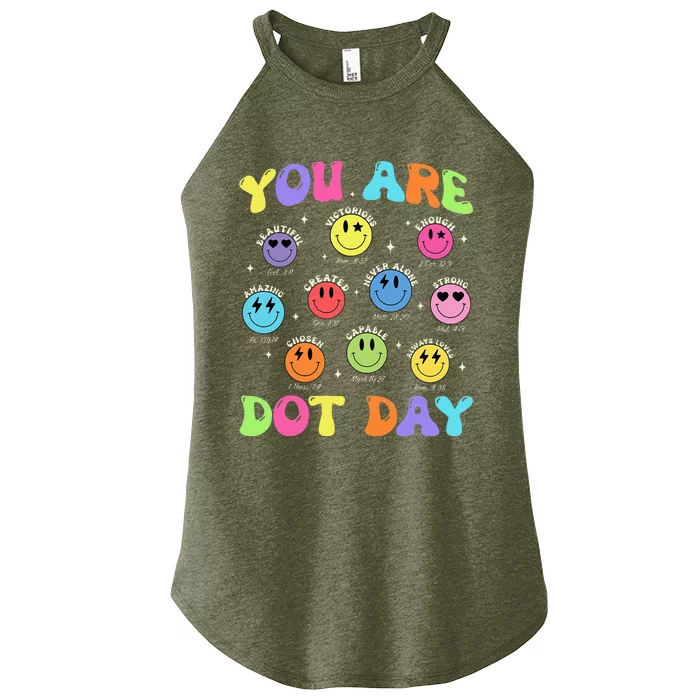 Happy Dot Day Women’s Perfect Tri Rocker Tank