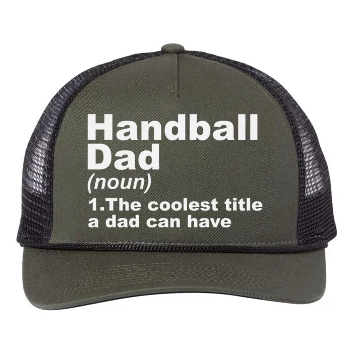 Handball Dad Definition Handball Player Father Fathers Day Retro Rope Trucker Hat Cap