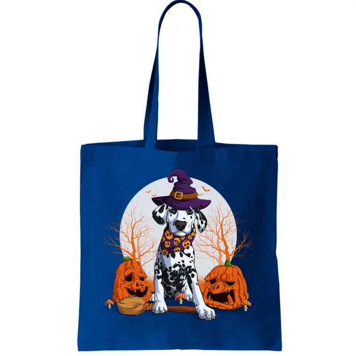 Halloween Dalmatian Dog Lovers Halloween Scary Pumpkin Moon Cool Gift Tote Bag