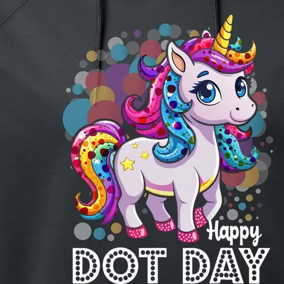 Happy Dot Day Colorful Unicorn Art Performance Fleece Hoodie