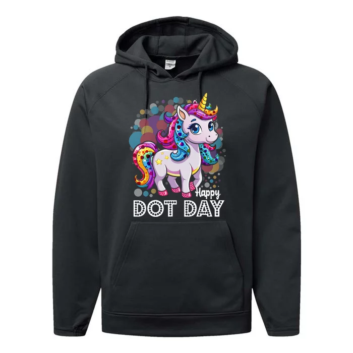 Happy Dot Day Colorful Unicorn Art Performance Fleece Hoodie