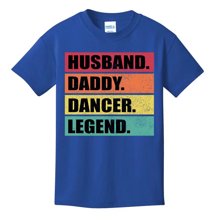 Husband Daddy Dancer Legend Retro Fathers Day Gift Kids T-Shirt