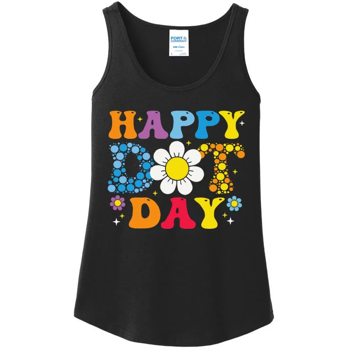 Happy Dot Day Colorful Polka Dot Groovy Gift Ladies Essential Tank