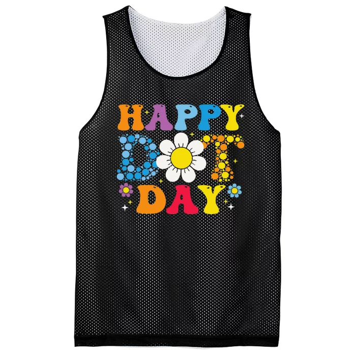 Happy Dot Day Colorful Polka Dot Groovy Gift Mesh Reversible Basketball Jersey Tank