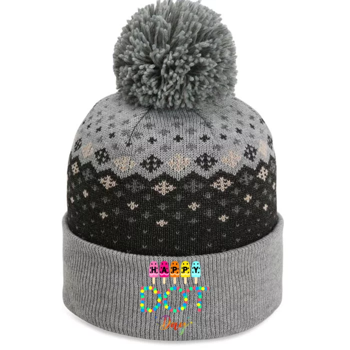 Happy Dot Day Colorful The Baniff Cuffed Pom Beanie