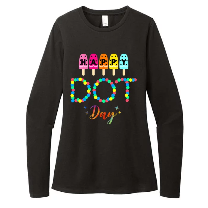 Happy Dot Day Colorful Womens CVC Long Sleeve Shirt