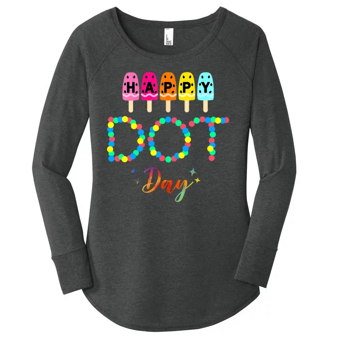 Happy Dot Day Colorful Women's Perfect Tri Tunic Long Sleeve Shirt