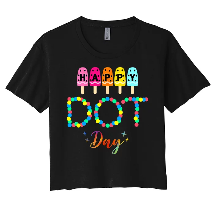 Happy Dot Day Colorful Women's Crop Top Tee