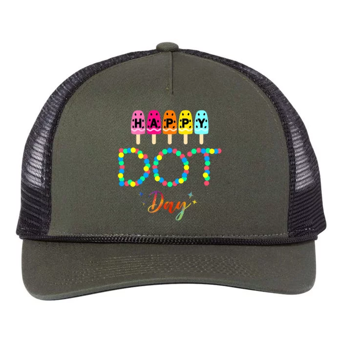 Happy Dot Day Colorful Retro Rope Trucker Hat Cap