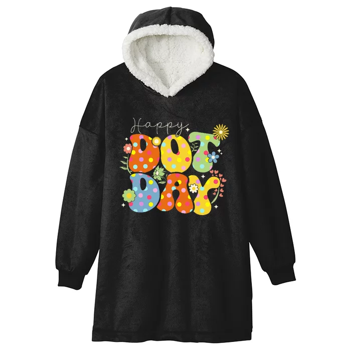 Happy Dot Day Colorful Cute Polka Dot Hooded Wearable Blanket