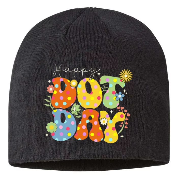 Happy Dot Day Colorful Cute Polka Dot 8 1/2in Sustainable Knit Beanie