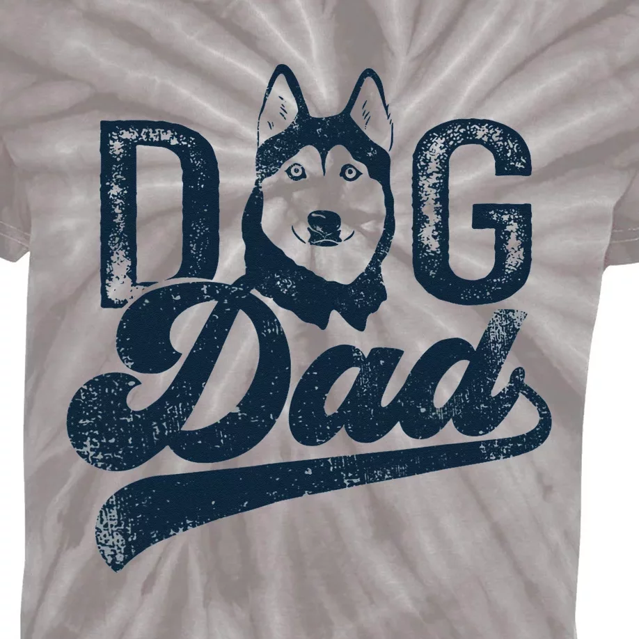 Husky Dog Dad Siberian Husky Kids Tie-Dye T-Shirt