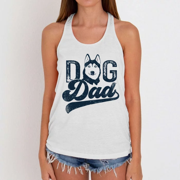 Husky Dog Dad Siberian Husky Women's Knotted Racerback Tank