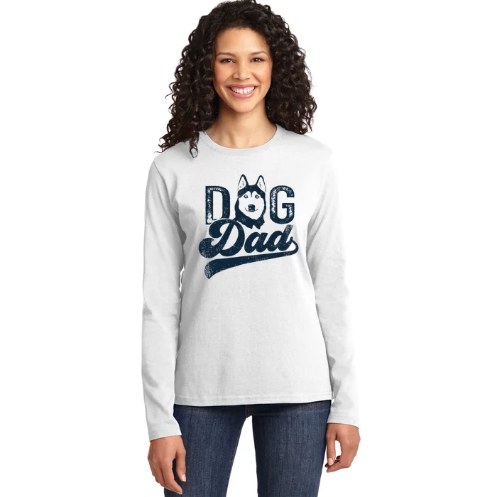 Husky Dog Dad Siberian Husky Ladies Long Sleeve Shirt