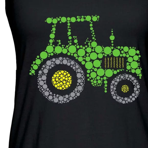 Happy Dot Day Cute Dot Tractor Ladies Essential Flowy Tank