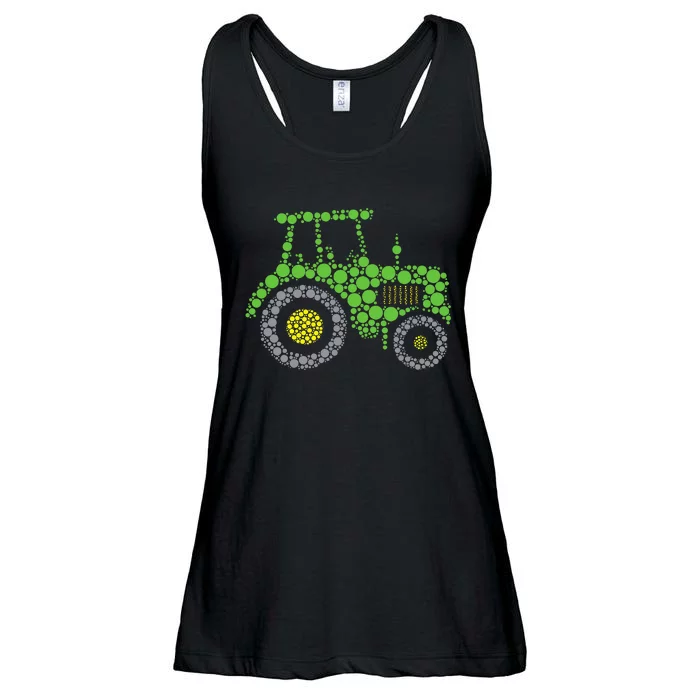 Happy Dot Day Cute Dot Tractor Ladies Essential Flowy Tank