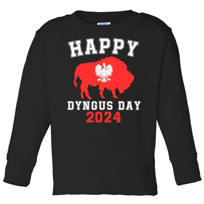 Happy Dyngus Day 2024 Polska Polish White Eagle Dyngus Day Toddler Long Sleeve Shirt