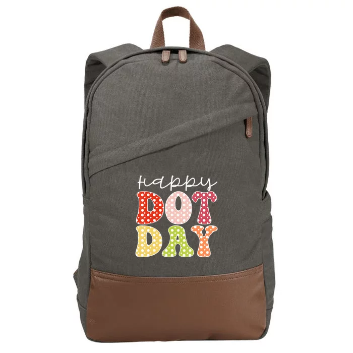 Happy Dot Day Colorful Pastel International Dot Day Cotton Canvas Backpack