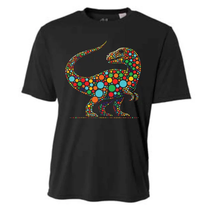 Happy Dot Day Colorful Polka Dot Dinosaur Cooling Performance Crew T-Shirt