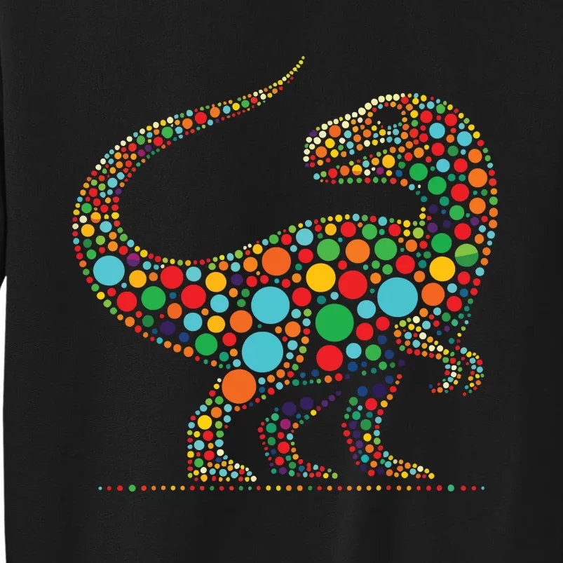 Happy Dot Day Colorful Polka Dot Dinosaur Sweatshirt