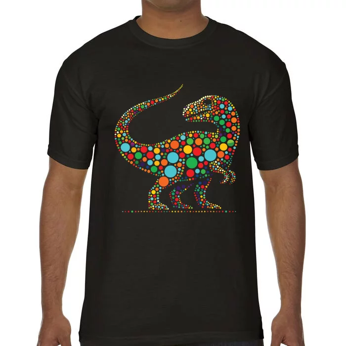 Happy Dot Day Colorful Polka Dot Dinosaur Comfort Colors T-Shirt