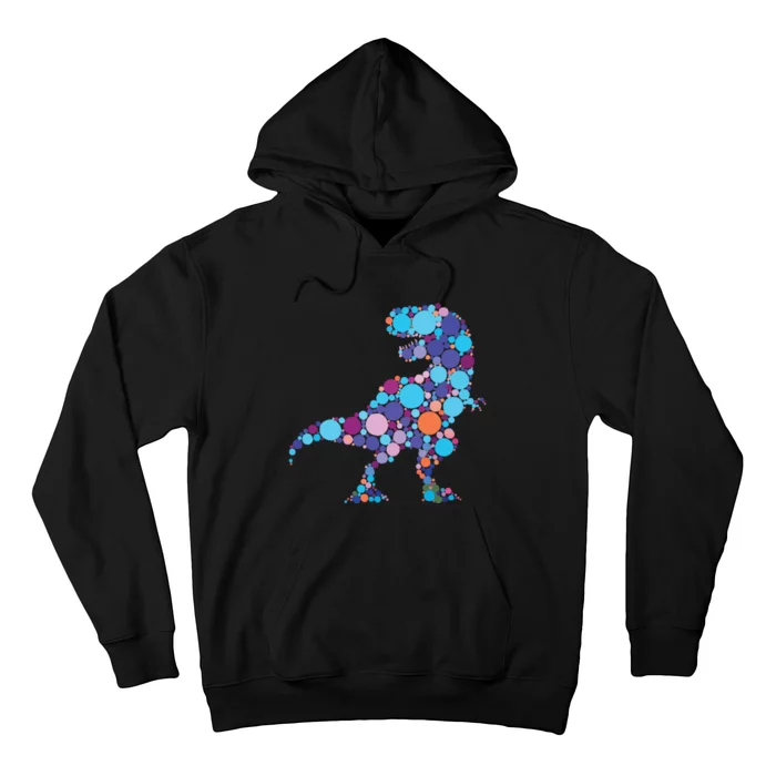 Happy Dot Day Colorful Polka Dot Dinosaur Trex Hoodie