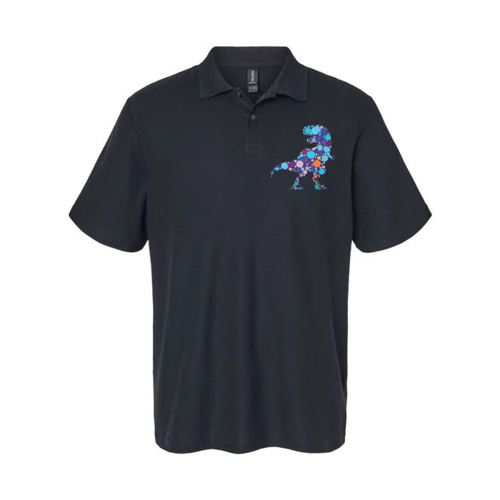 Happy Dot Day Colorful Polka Dot Dinosaur Trex Softstyle Adult Sport Polo