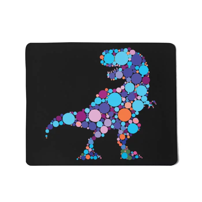 Happy Dot Day Colorful Polka Dot Dinosaur Trex Mousepad