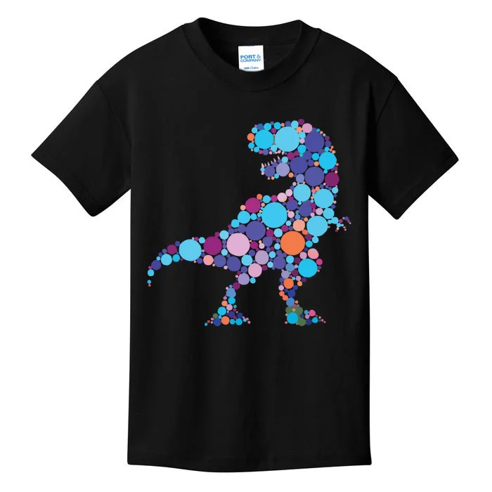 Happy Dot Day Colorful Polka Dot Dinosaur Trex Kids T-Shirt