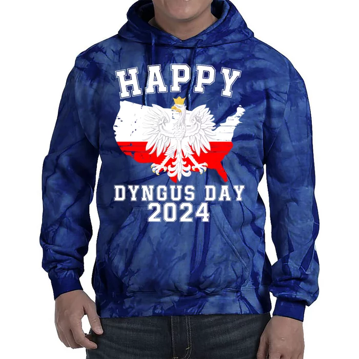 Happy Dyngus Day 2024 Polska Polish White Eagle Dyngus Day Polish Eagle Tie Dye Hoodie