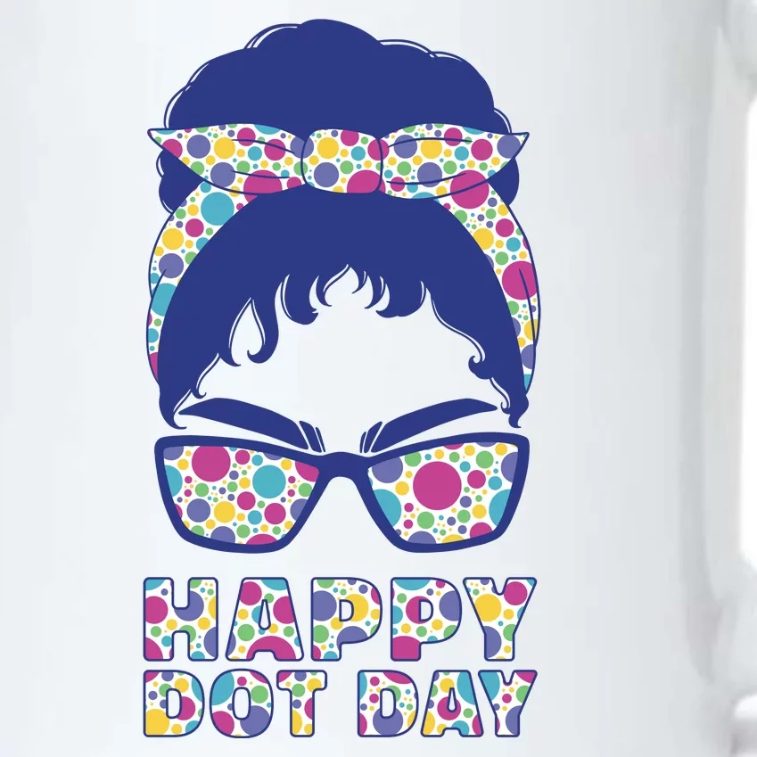 Happy Dot Day Messy Bun Black Color Changing Mug