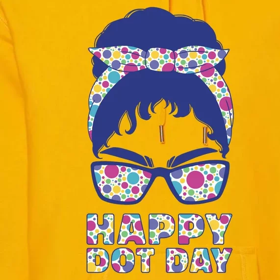 Happy Dot Day Messy Bun Premium Hoodie