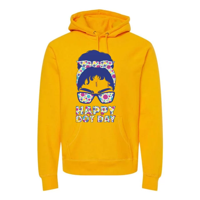 Happy Dot Day Messy Bun Premium Hoodie