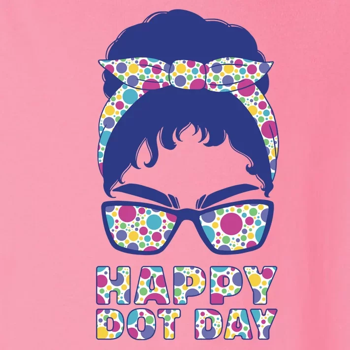 Happy Dot Day Messy Bun Toddler Long Sleeve Shirt